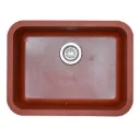 EVIER QUARTZ SIMPLE RECTANGLE  24x18   BLOOD RED  11.70KG AVEC BOND ET FLEXIBLE
