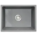 EVIER QUARTZ SIMPLE RECTANGLE  24x18x10 MIDNIGHT GREY  12.60KG AVEC BOND ET FLEXIBLE