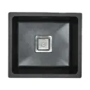 EVIER QUARTZ SIMPLE CARRE  16x18  GALAXY BLACK  7.10KG  AVEC BOND ET FLEXIBLE