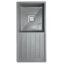 EVIER QUARTZ  SIMPLE  36x18  MIDNIGHT GREY  15.60KG AVEC BOND ET FLEXIBLE S