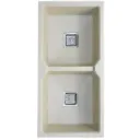 EVIER QUARTZ DOUBLE RECTANGLE 37x18 GOLDEN IVORY 22.40KG DOUBLE