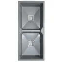 Evier quartz double 45x20cm midnight grey 27.40kg avec bond et flexible