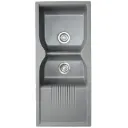 EVIER QUARTZ DOUBLE  45x19.5  MIDNIGHT GREY  20.80KG AVEC BOND ET FLEXIBLE