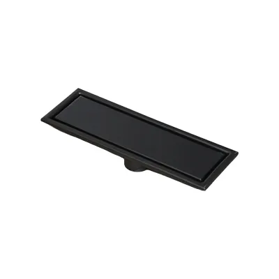 CANIVEAU DE DOUCHE INVISIBLE RECTANGULAIRE  L. 30 X L. 10 CM, SORTIE VERTICALE Ø42 MM NOIR  INOX SS304 1010108046