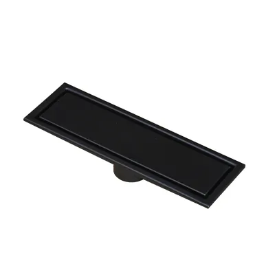 CANIVEAU DE DOUCHE INVISIBLE  RECTANGULAIRE L. 30 X L. 10 CM, SORTIE VERTICALE Ø50 MM NOIR  INOX SS304 1010108038