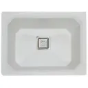 Evier quartz simple bac 24x18 milky white bond carre avec flexible (UE)