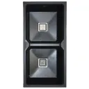EVIER QUARTZ DOUBLE BAC 37x18  GALAXY BLACK BOND CARRE AVEC FLEXIBLE  (UE)