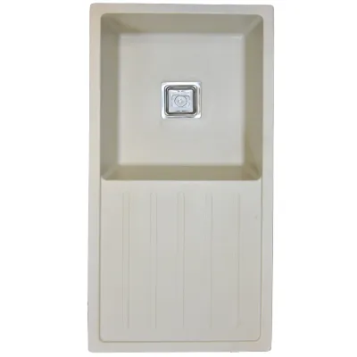 EVIER QUARTZ SIMPLE  36x18  GOLDEN IVORY BOND CARRE AVEC FLEXIBLE UE (S)