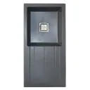 EVIER QUARTZ SIMPLE BAC NOIR BOND CARRE AVEC FLEXIBLE  UE (S)