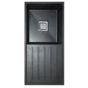 EVIER QUARTZ SIMPLE 36x18 GALAXY BLACK 18.60KG AVEC BOND CARRE ET FLEXIBLE (S)