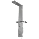 COLONNE DE DOUCHE HYDROMASSANTE Color:Brushed AVEC ECLAIRAGE LED SUR LE CORPS ET MITIGEUR EN LAITON 1400x220 REF: 5669 (ZLTL)