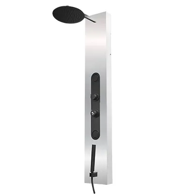 COLONNE DE DOUCHE HYDROMASSANTE Color:Shiny AVEC ECLAIRAGE LED SUR LE CORPS ET MITIGEUR EN LAITON 1400x220 REF: 5651-S (ZLTL)