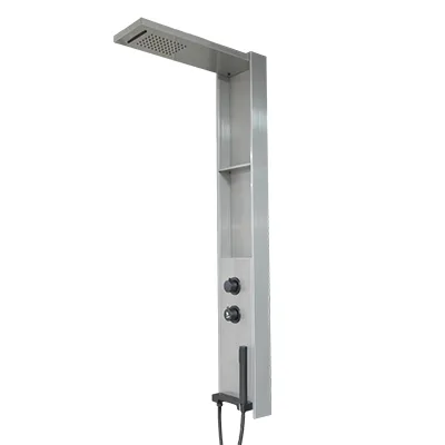 COLONNE DE DOUCHE HYDROMASSANTE Color:Brushed Doré AVEC ECLAIRAGE LED SUR LE CORPS ET MITIGEUR EN LAITON 1400x220 REF: 5957 (ZLTL)