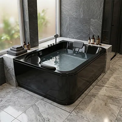 Baignoire jacuzzi 1800x1200x680mm noir ODS-1005 (RITL)