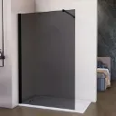 Paroi de douche cadre en alliage d'aluminium Noir, Vitre fumée W.120 x H.200 cm, X03 1010101089