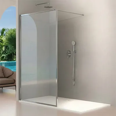 Paroi de douche cadre en alliage d'aluminium Chrome W 100 x H 200 cm M01 1010101090