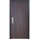 Porte metallique ouverture droite ext 2050x960 mm dark wallnut and black M002 U986338