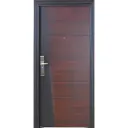 Porte metallique ouverture droite ext 2050x960 mm dark wallnut and black M275 U986342
