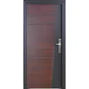 Porte metallique ouverture gauche ext 2050x960 mm dark wallnut and black M275 U986345