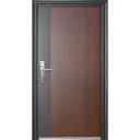 Porte metallique ouverture droite ext 2050x960 mm dark wallnut and black M001 U986346