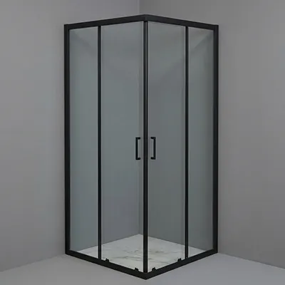 CABINE DE DOUCHE CARREE CADRE EN ALLIAGE D'ALUMINIUM NOIR L.80 x W.80 x H.185 cm 1010101092 (2pces)