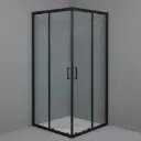 CABINE DE DOUCHE CARREE CADRE EN ALLIAGE D'ALUMINIUM NOIR L.80 x W.80 x H.185 cm 1010101092 (2pces)