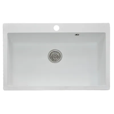 Evier resine simple bac STKN zentia bee 7650 white w/Poly 11088002