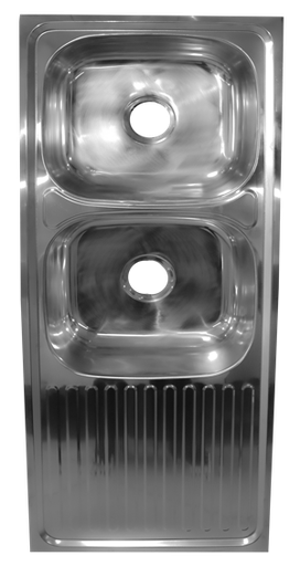 [ADC435] EVIER INOX DOUBLE BAC L 1200 x W500 x H.170 mm 1020201015