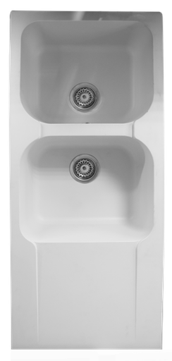 [ADE069] EVIER RESINE STKN 2C1E BLANCO 11102002