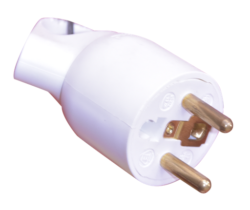 [EGUI380] FICHE MALE ANNEAU BLANC 2P+T 16A 050420