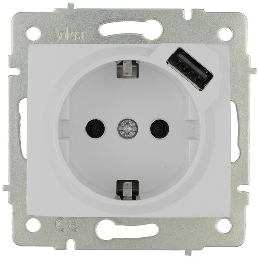 [ELE472] PRISE 2P+T 16A 250V USB SYST.F ERP60FUSB-FR SOLERA