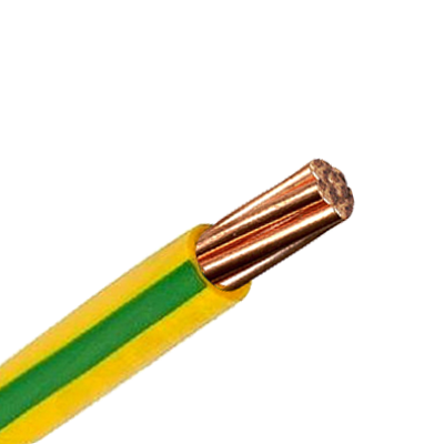 [ELF152] FIL ISOLE RIGIDE 0.75KV 1CX6MM2  C2PVC-70ø VERT/JAUNE  /M DUCAB