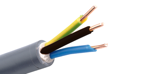 [ELF173] CABLE VGV RIGIDE 1KV3CX1.5MM2  CI1PVC-70ø  GREY  N/B/J.V IEC 60502-1  /m DUCAB