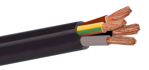 [ELF198] Cable 0.75KV4C 10mm2 C5EI7/EM7 noire /M Ducab