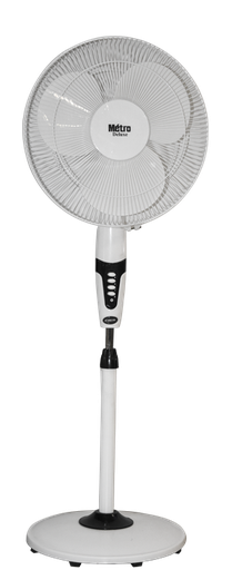 [ELH066] VENTILATEUR AVEC PIED 400MM METRO Model CRETA Coul WHITE /BLACK