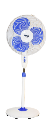 [ELH067] VENTILATEUR AVEC PIED 400MM METRO Model AURA Coul WHITE/BLUE