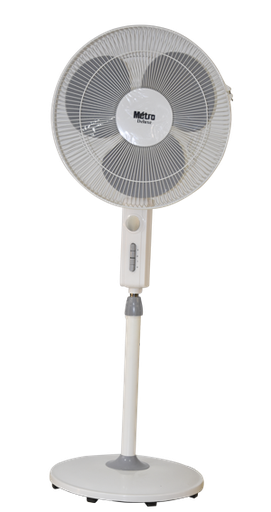 [ELH068] VENTILATEUR AVEC PIED 400MM METRO Model FANTASY Coul WHITE/GREY