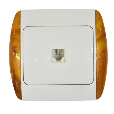 [ELP011] Prise tel bois KG814 P1 MZ8822 avec boitier (DSTK -40%)