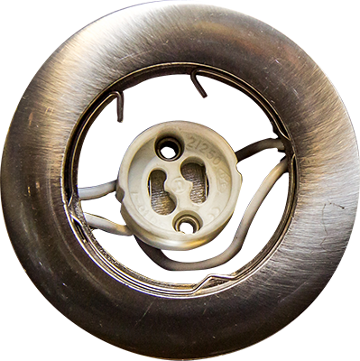 [ELT799] SPOT ENCASTRE ROND NICKEL SATINE 1050203805 avec DOUILLE GU10 1050203808