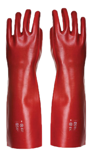 [QUS322] Gant en PVC CE EN388/420 rouge deto 35cm 2011206020 (-25%)
