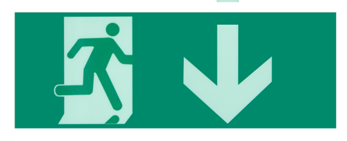 [QUS327] PANNEAU INDICATION DE SORTIE  DROIT 330 x 120 mm 1050118006