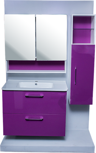 [SNE018] Lavabo meuble+mir+col 80cm violet 3021/2942/1320/2939/3000 esp (DSTK)