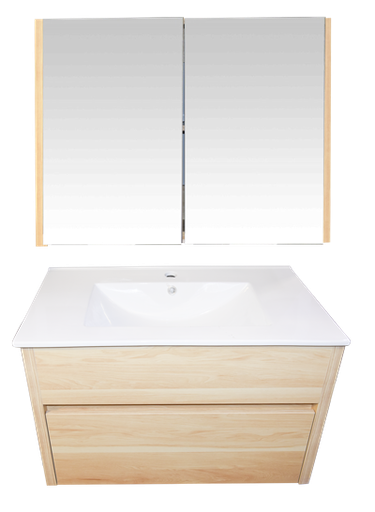[SNL332] LAVABO  MEUBLE + MIROIR (2 ELMTS)  80 x 46 x 48 cm  1010301065