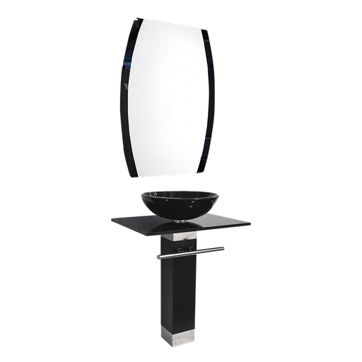[SNL343] LAVABO EN VERRE + MIROIR+BONDE (2ELMTS)  L60 x H80CM 1010301072