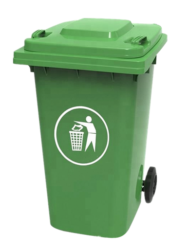 [QUG2414] POUBELLE PLASTIQUE VERT AVEC ROUE 120L