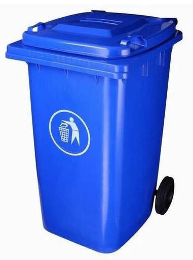 [QUG2448] POUBELLE PLASTIQUE BLEU AVEC ROUE 120L