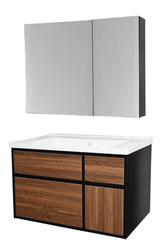 [SNL354] LAVABO  MEUBLE PVC +MIROIR 2ELMTS L.80 x H.46 x D.50 cm  1010301078