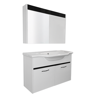 [SNL369] LAVABO MEUBLE +MIROIR COLOMBIA 100 CM 90-1123 (CLK)TURQUIE 3 ELMTS