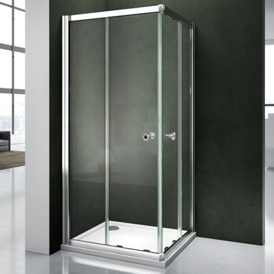 [SNC214] VITRE CABINE DE DOUCHE  90X90CM TRASPAR SILVER NESSA90A-1B(COULISS) +NESSA90B-1B(FIXES ) (2 ELMTS)