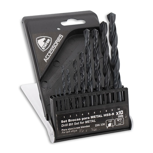 [QUG3138] KIT FORET METAL  10 PCES  (1-10 MM) HSS-R STAYER 0012.000635